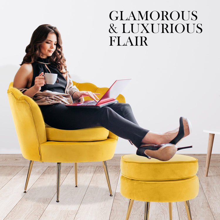 Shell Scallop Armchairs & Accent Chairs | Velvet Lounge Seating | OKRetro