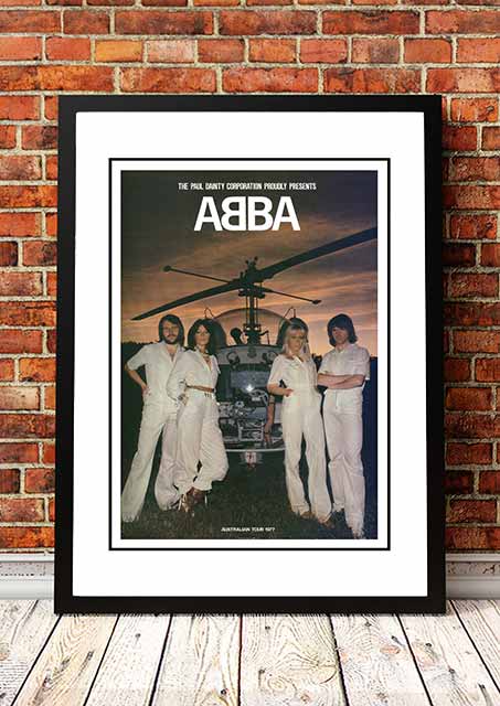 Abba 'Australian Tour' In Store Poster 1977 - Framed A4small 297mm x 210mm