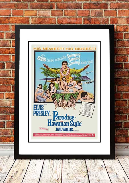 Vintage Elvis 'Paradise, Hawaiian Style' Movie Poster! - Framed A2