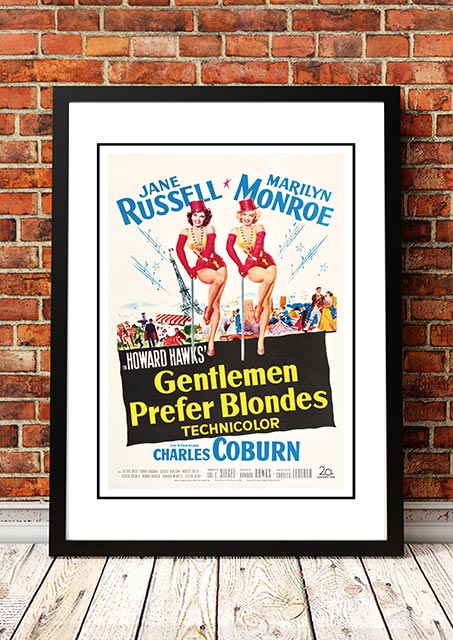 Marilyn Monroe ‘Gentlemen Prefer Blondes’ Framed Movie Poster! - Framed A4