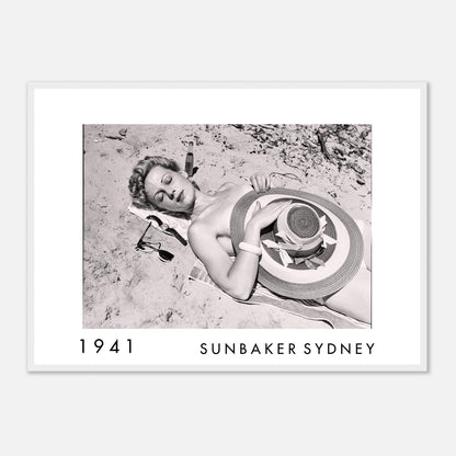 Sydney Sunbaker photographed by Max Dupain in 1941, iconic Australian beach culture archival print