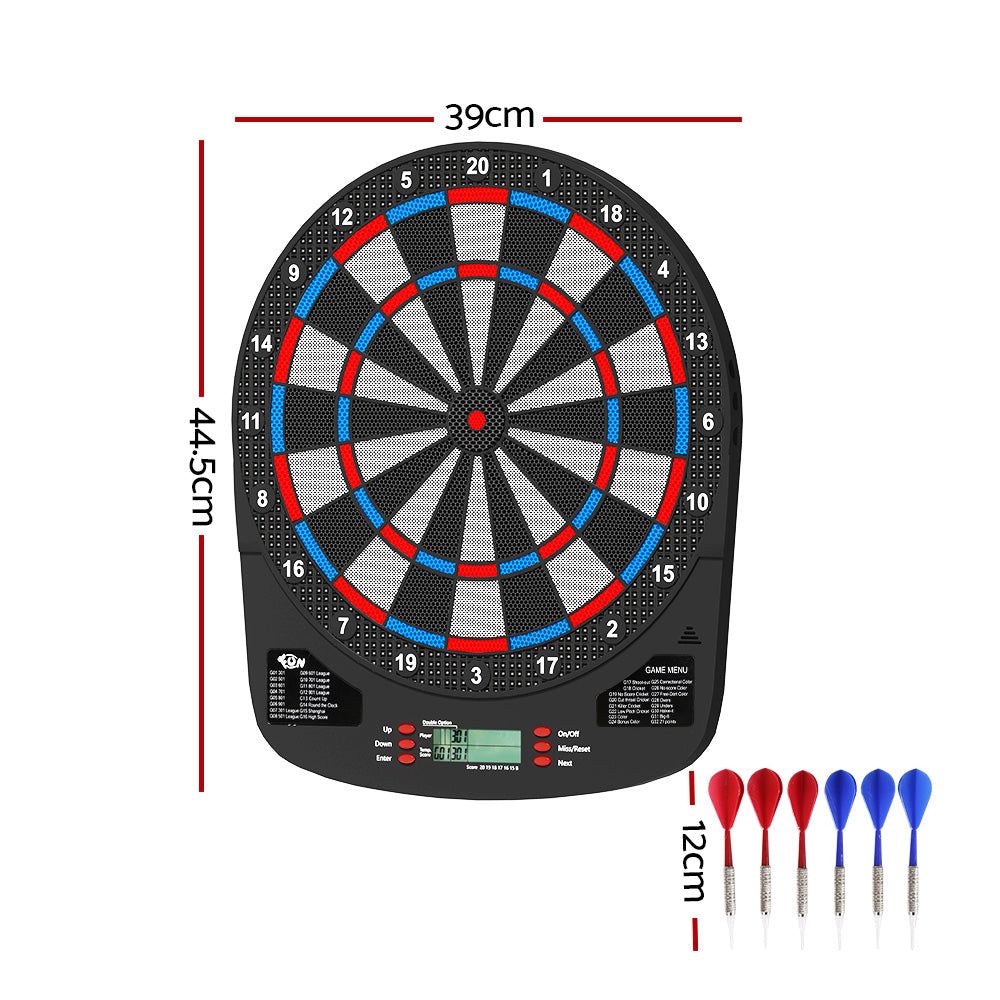 13.5 Dartboard Dart Board with Soft Tip Darts Electronic Scorer 32 Games"