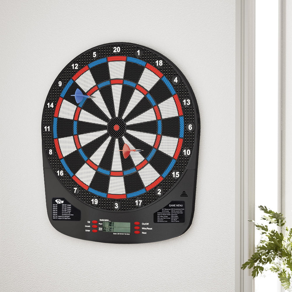 13.5 Dartboard Dart Board with Soft Tip Darts Electronic Scorer 32 Games"