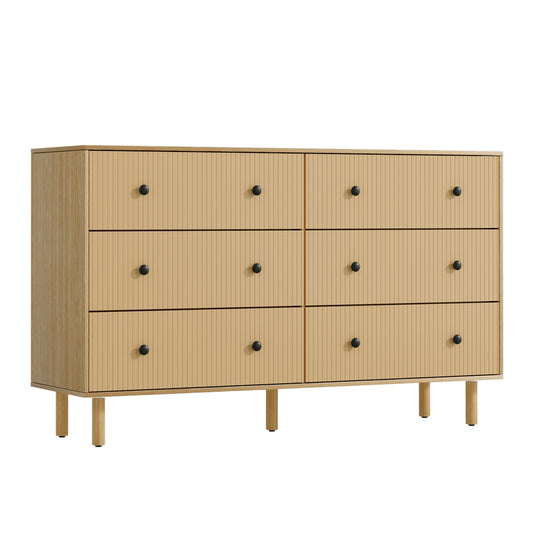 Modern Mid-Century Retro Tallboy Cabinet -6Drawer