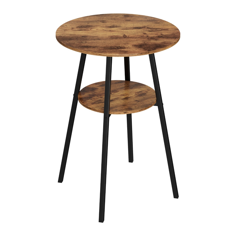 Artiss Industrial Bar Table 2-Tier Organizer - Weather-Resistant Rustic Brown