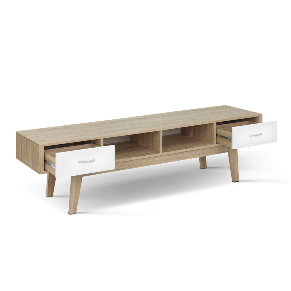 Artiss TV Cabinet Entertainment Unit 180cm Oak White Gary