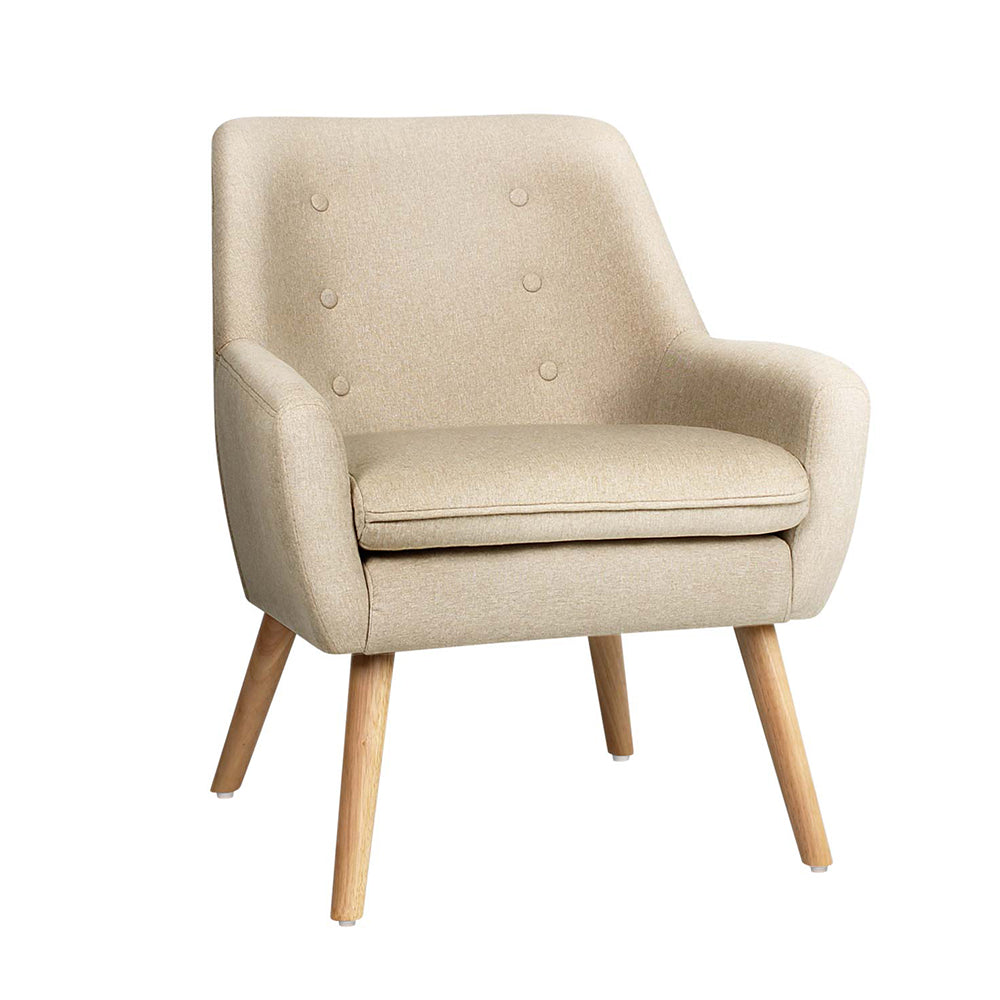 okretroFabric Dining Armchair - Beige