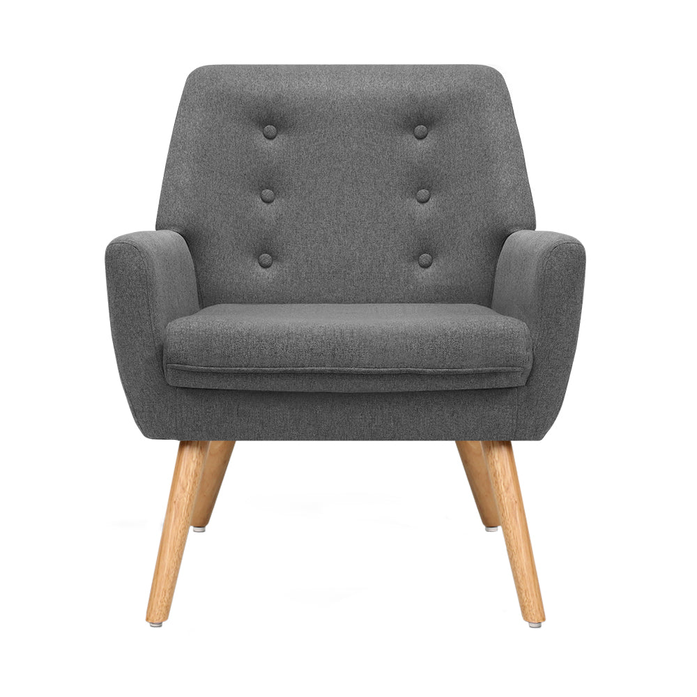 okretro Fabric Dining Armchair - Grey