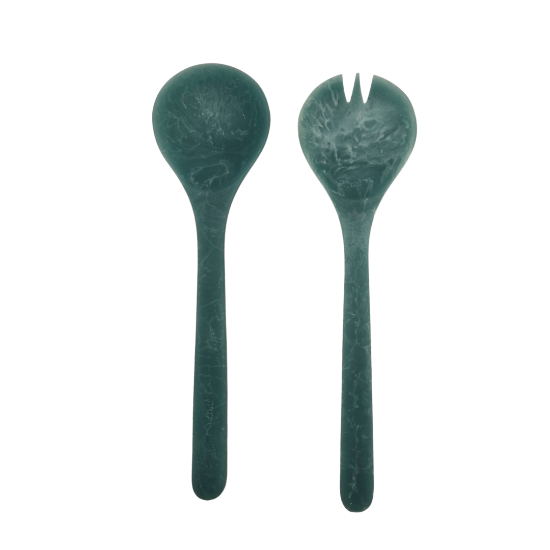 Blue Resin Salad Server Set -Handcrafted