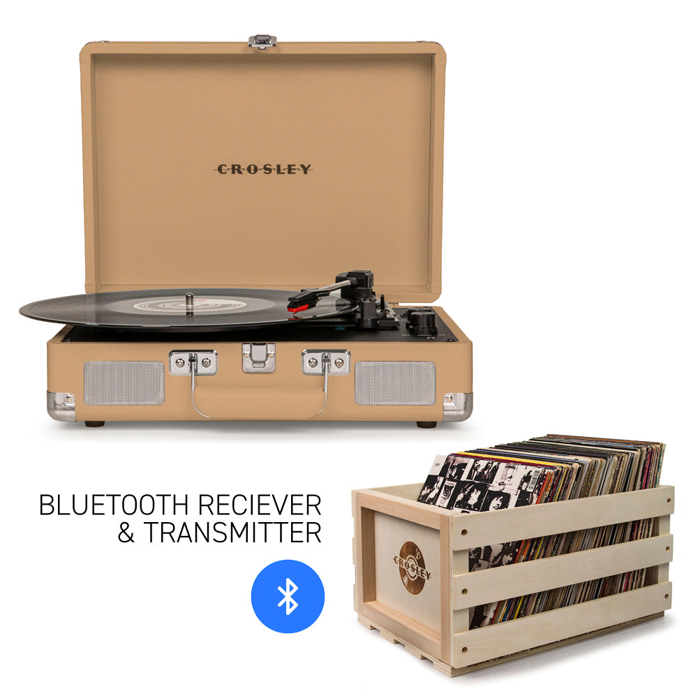 CROSLEY Crosley Cruiser Light Tan - Bluetooth Turntable & Record Storage Crate