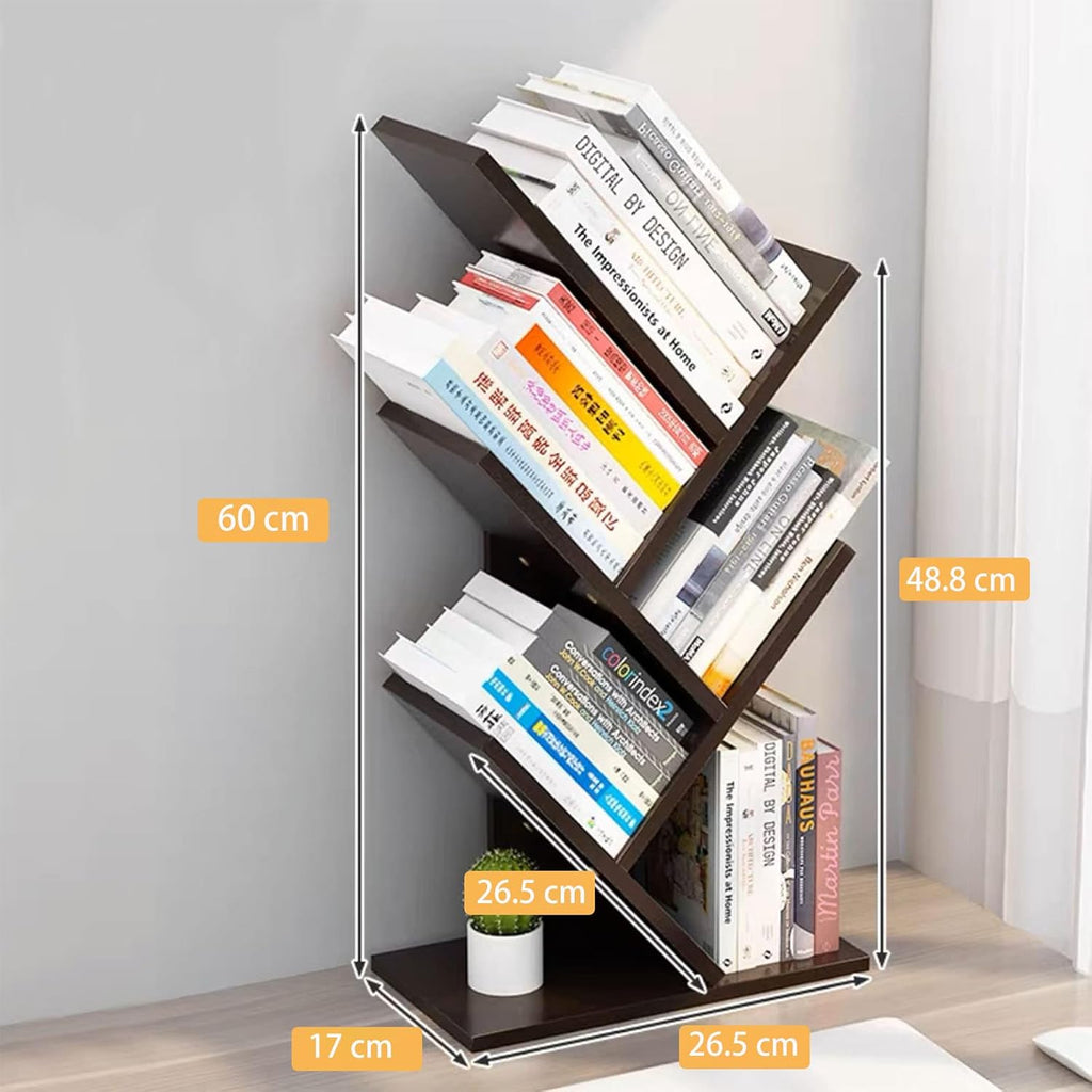 5-Tier Tree Bookshelf Storage Rack - Black