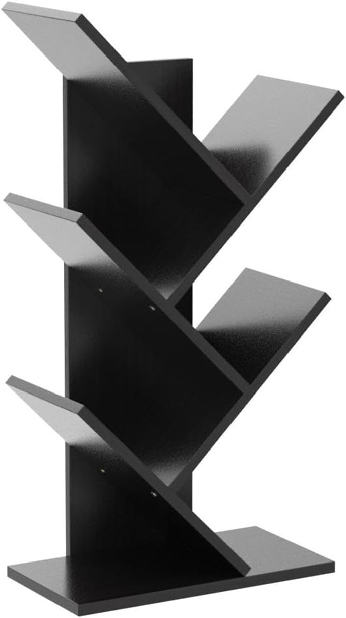 5-Tier Tree Bookshelf Storage Rack - Black