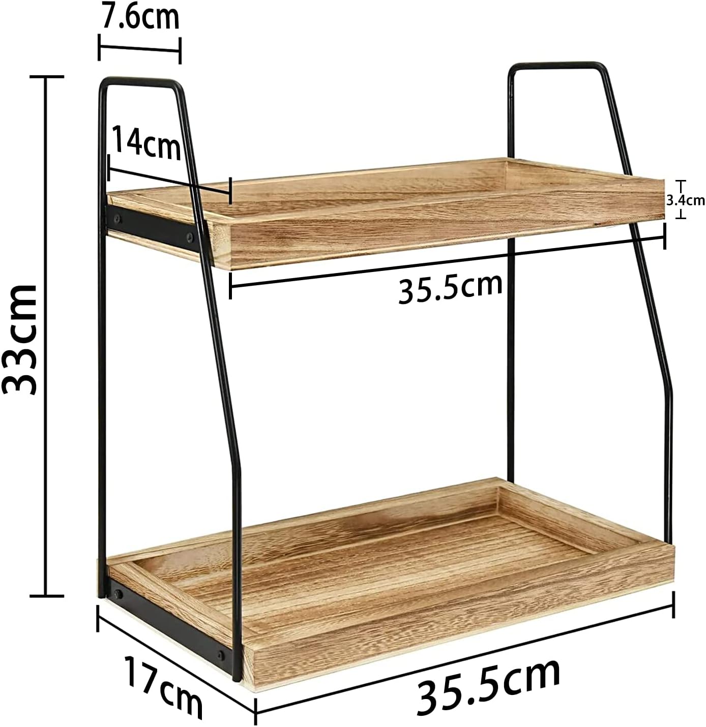 2-Tier Bamboo Coffee Station Organizer Rack
