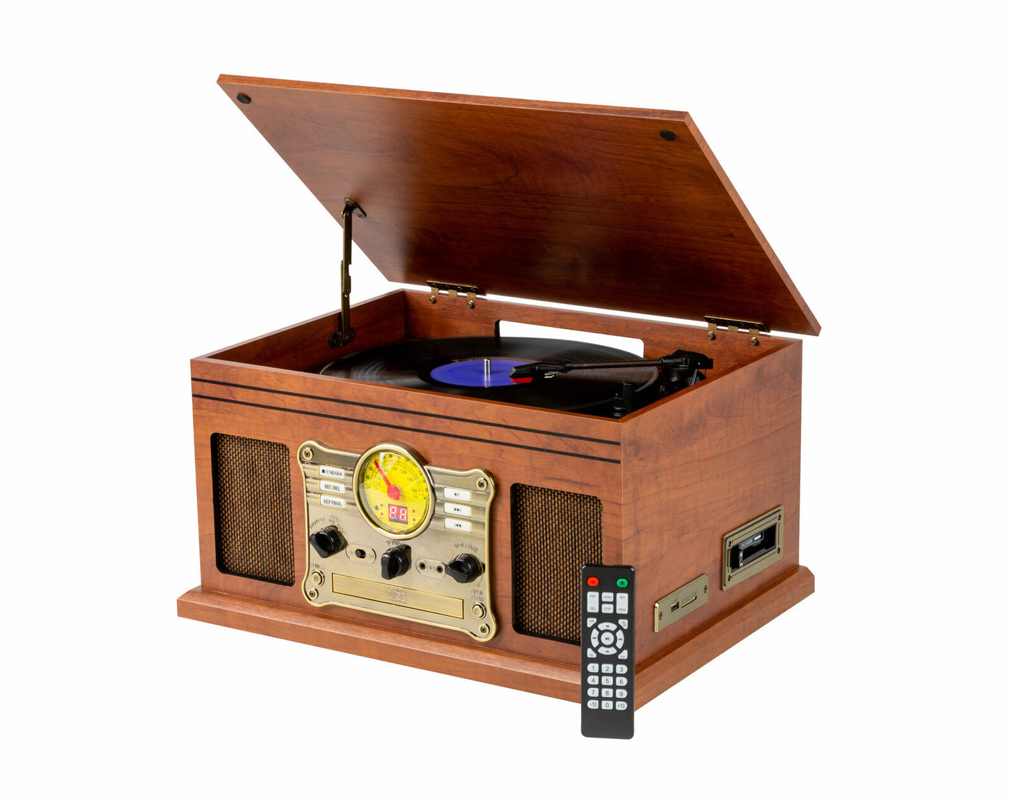 Vinyl, Turntable, Bluetooth + CD Player in 1 Retro Music Centre