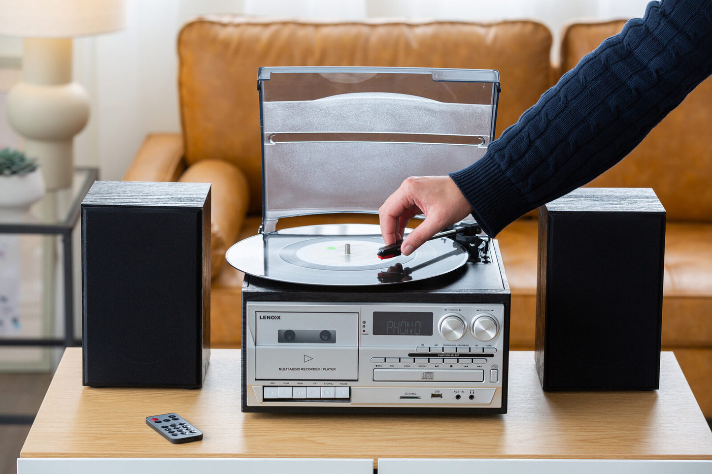 Audio Home Entertainment System (Black) Turntable, CDs, Vinyl, Bluetooth & More