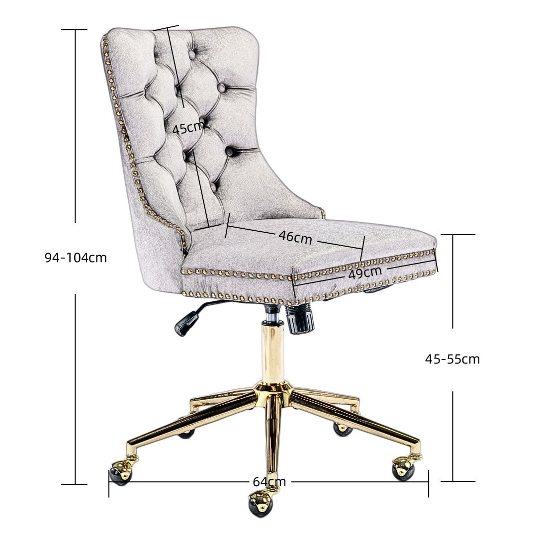 Velvet Home Office Chair- Beige