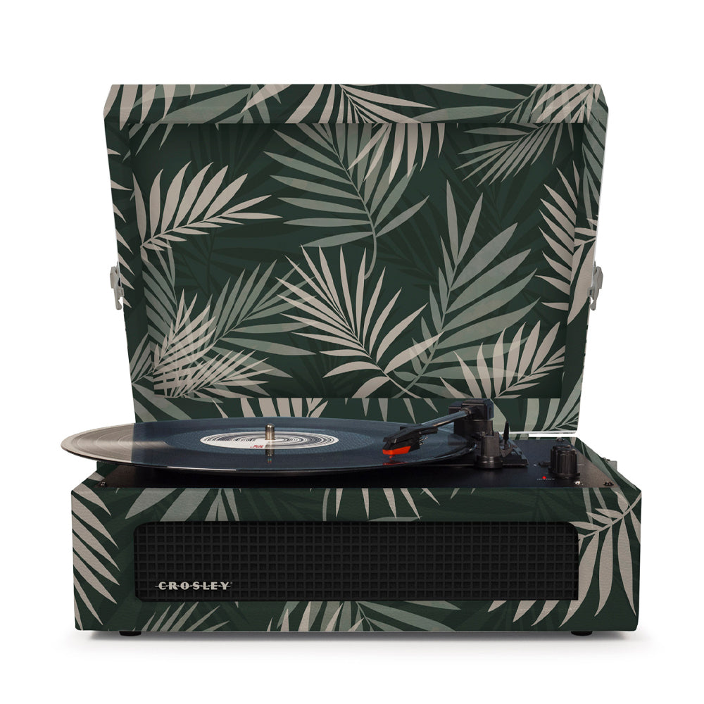 Crosley Voyager Bluetooth Portable Turntable - Botanical + Bundled Majority D40 Bluetooth Speakers - Black