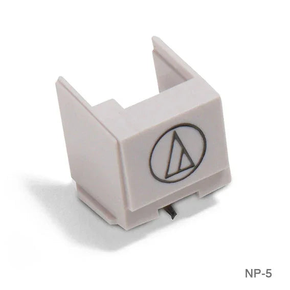 Audio-Technica NP-5 white replacement stylus needle on white background