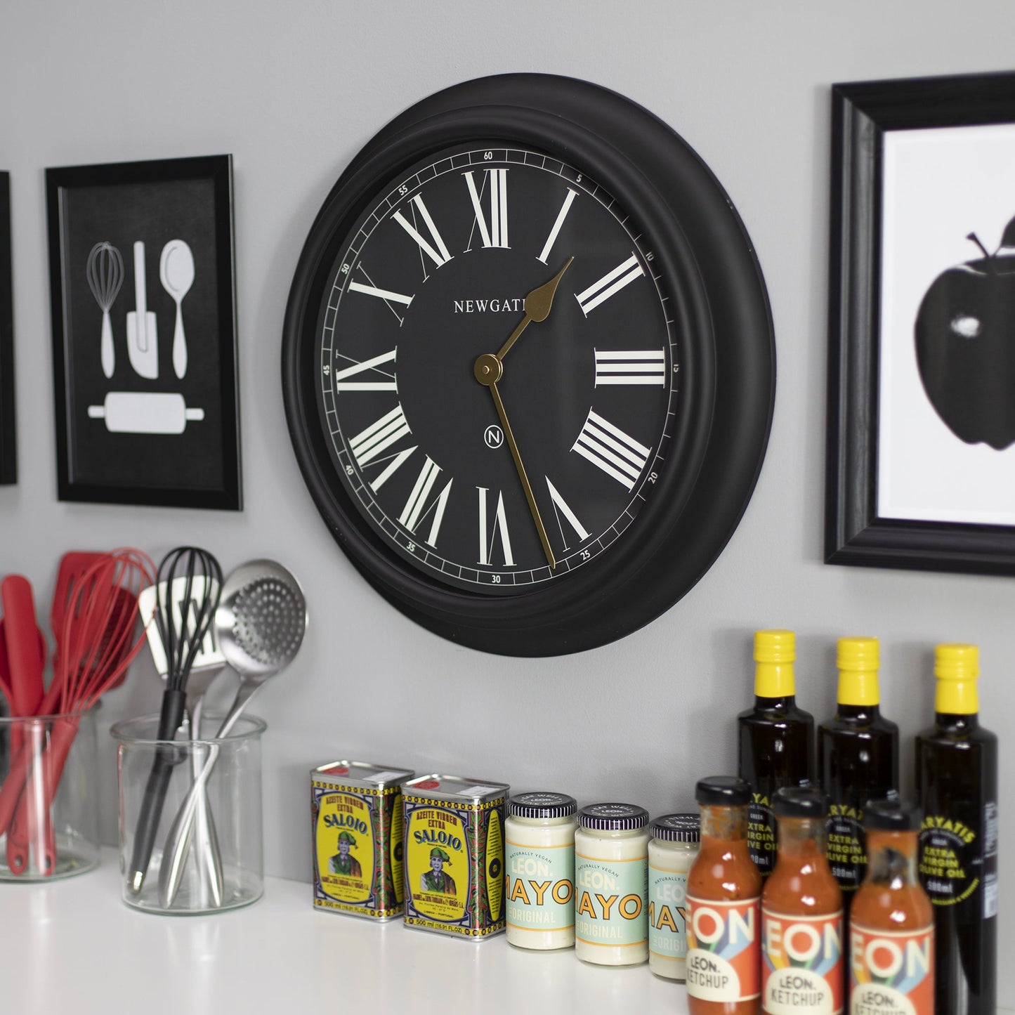 Newgate Chocolate Shop Wall Clock Silicone Cave Black