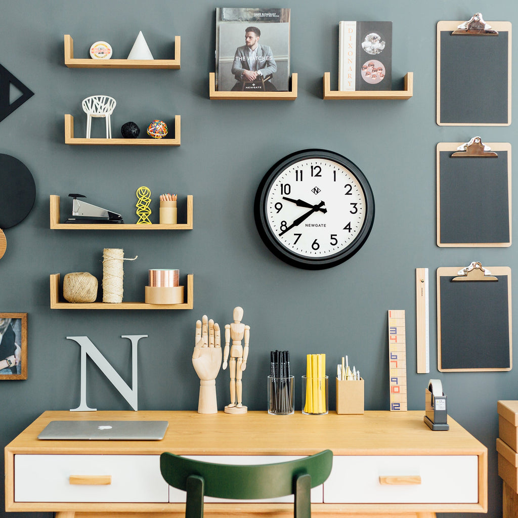 Newgate 50S Electric Wall Clock Black