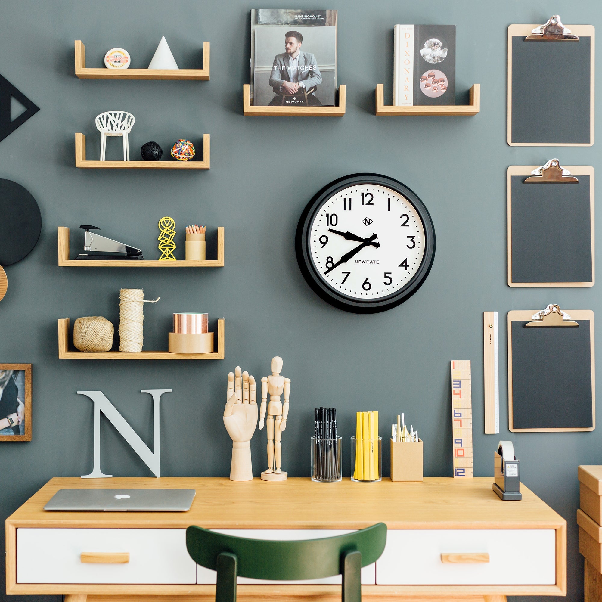 Newgate 50S Electric Wall Clock Black