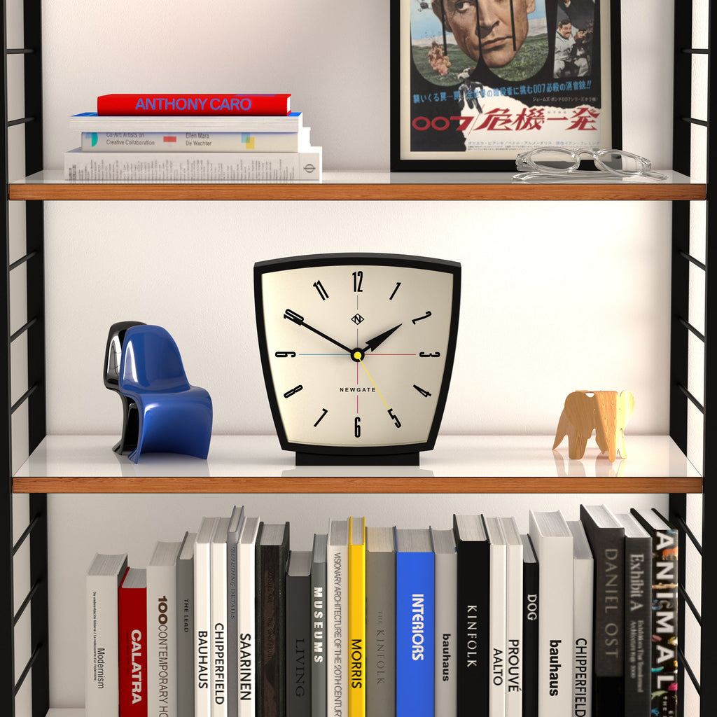 Newgate Odyssey Mantel Clock Black | Mid-Century Modern Timepiece | OKRetro