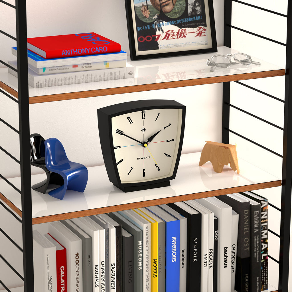 Newgate Odyssey Mantel Clock Black | Mid-Century Modern Timepiece | OKRetro