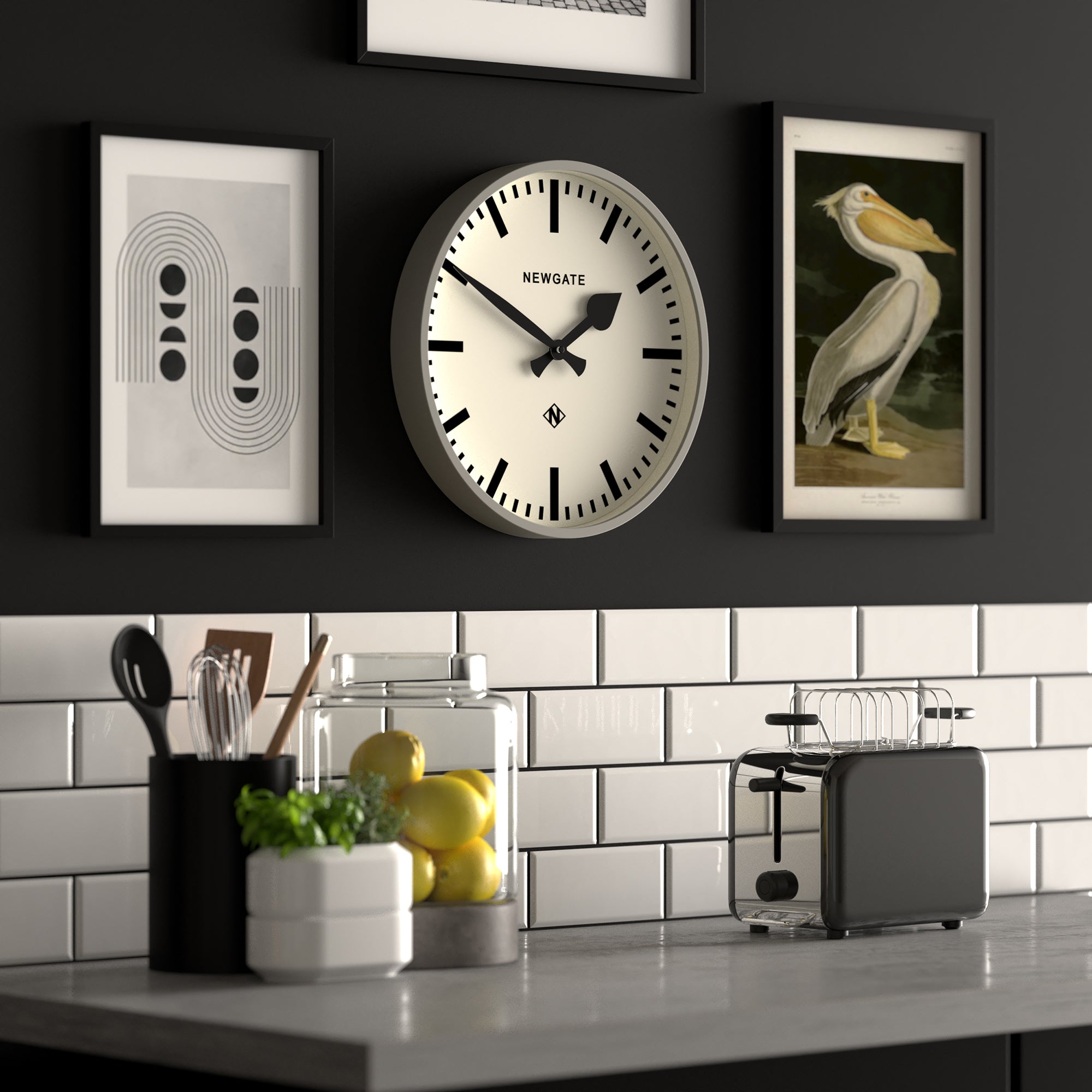 Newgate RailwayWall Clock Grey