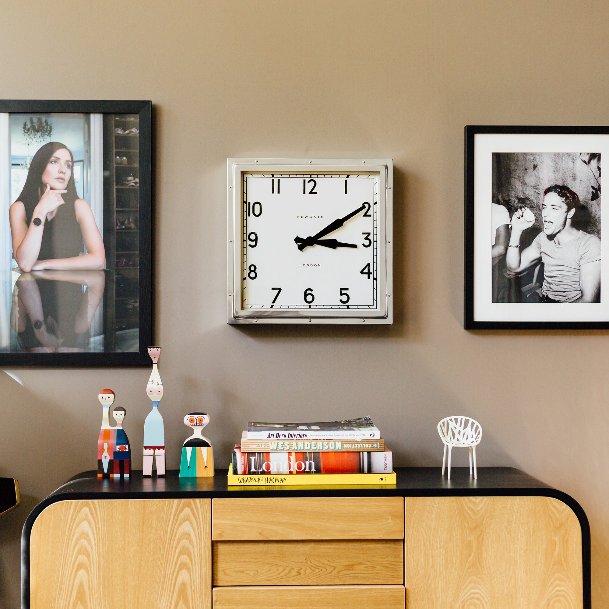 Newgate Quad Wall Clock Chrome - Modern Minimalist Design