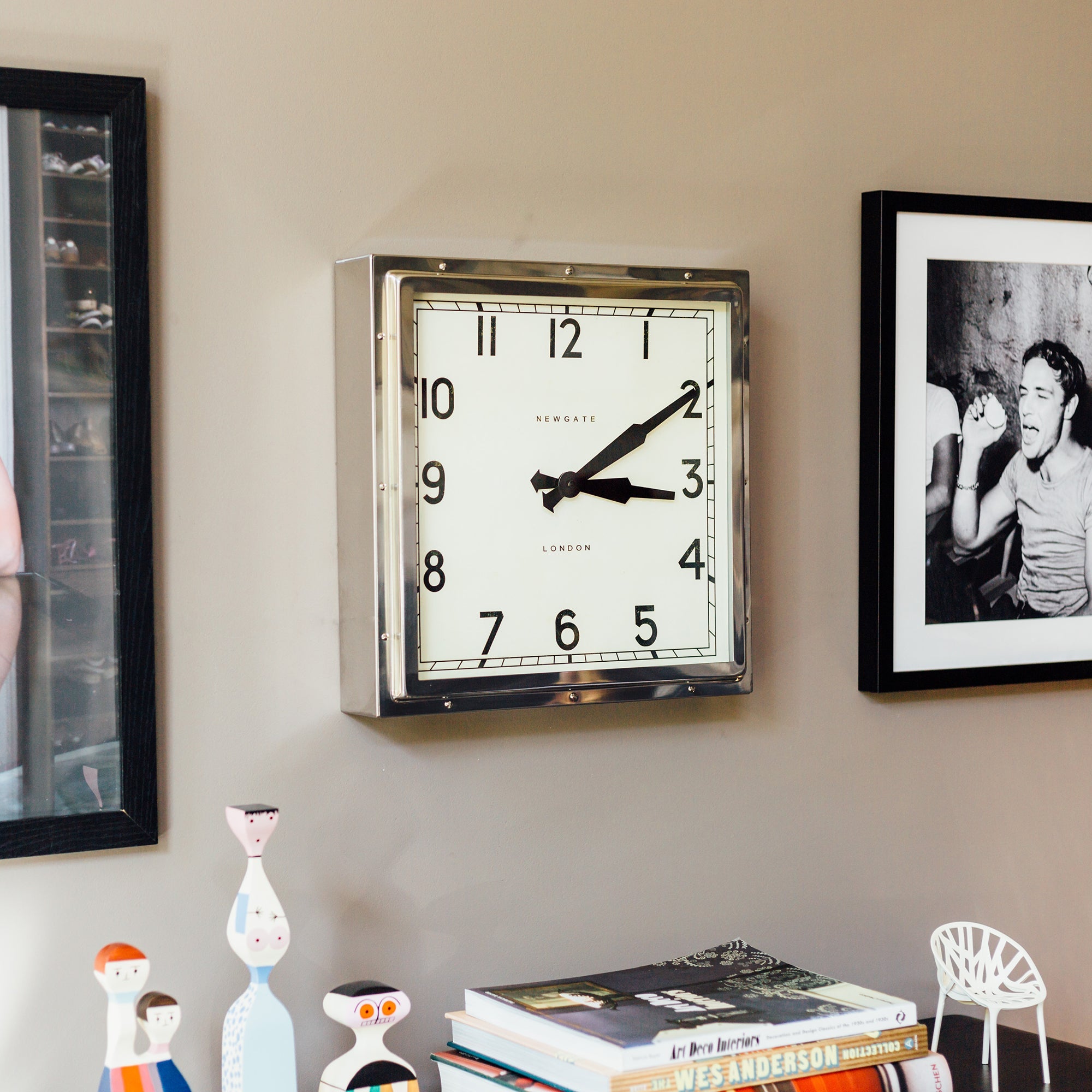 Newgate Quad Wall Clock Chrome - Modern Minimalist Design