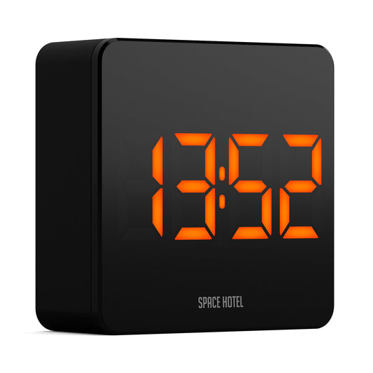 Newgate Space Hotel Orbatron Alarm Clock Black Case - Black Lens - Orange Led