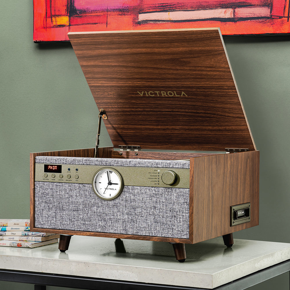 Victrola Century Signature+ 6-in-1 Wood Record Player - Walnut