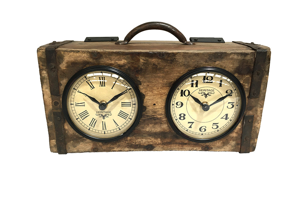 okretro Vintage wooden Table Clock