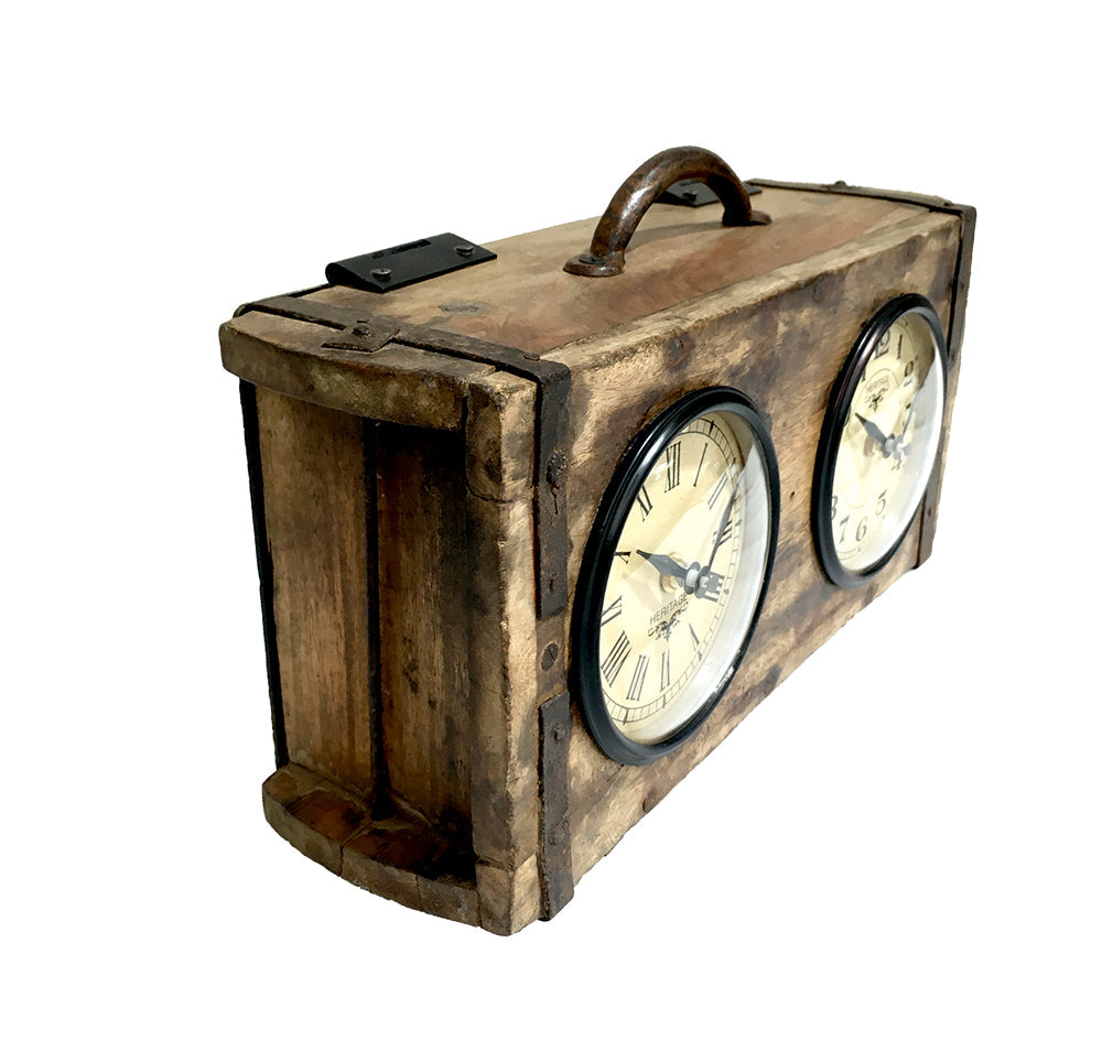 okretro Vintage wooden Table Clock