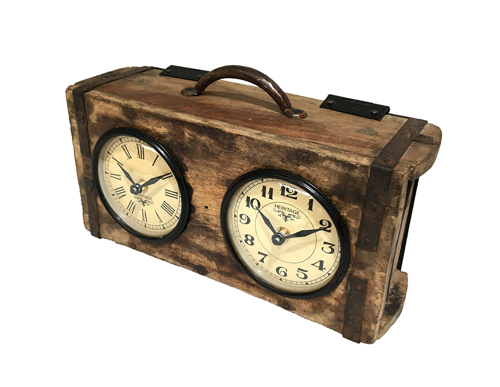 okretro Vintage wooden Table Clock