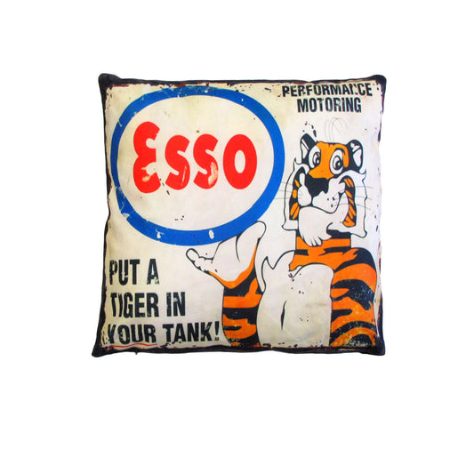 Australian Mancave Retro Cushion ESSO Upright Tiger 40 x 40 cm