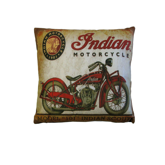 Australian Mancave Retro Cushion Indian Motorcycle 40 x 40 cm