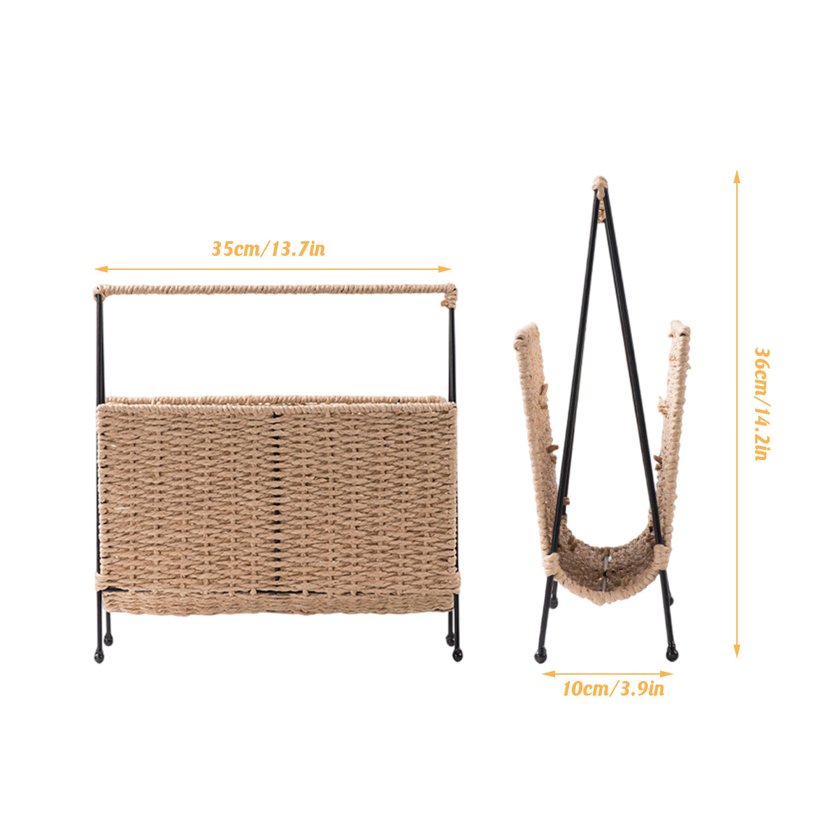 Natural Handwoven Magazine Rack Storage Basket
