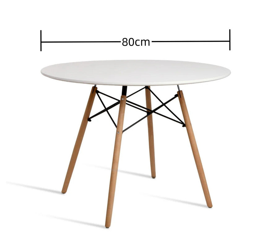 Retro Round Wood Dining Table-80cm 2-4 people