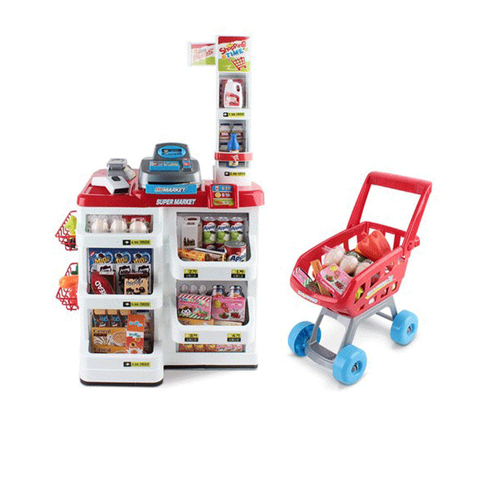 Supermarket Play Set Grocery Shopping Pretend Role Play w/ Trolley