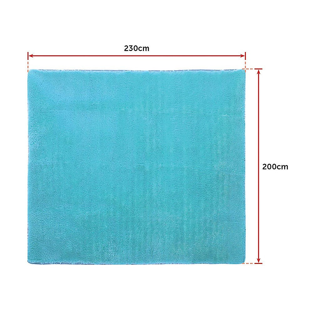 okretro 230x200cm Floor Rugs Large Shaggy Rug Area Carpet Bedroom Living Room Mat - Turquoise