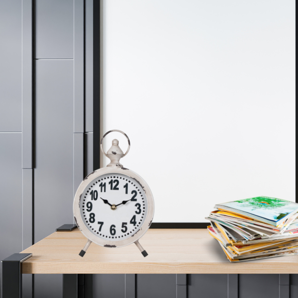 Round French Provincial Table Clock 18cm