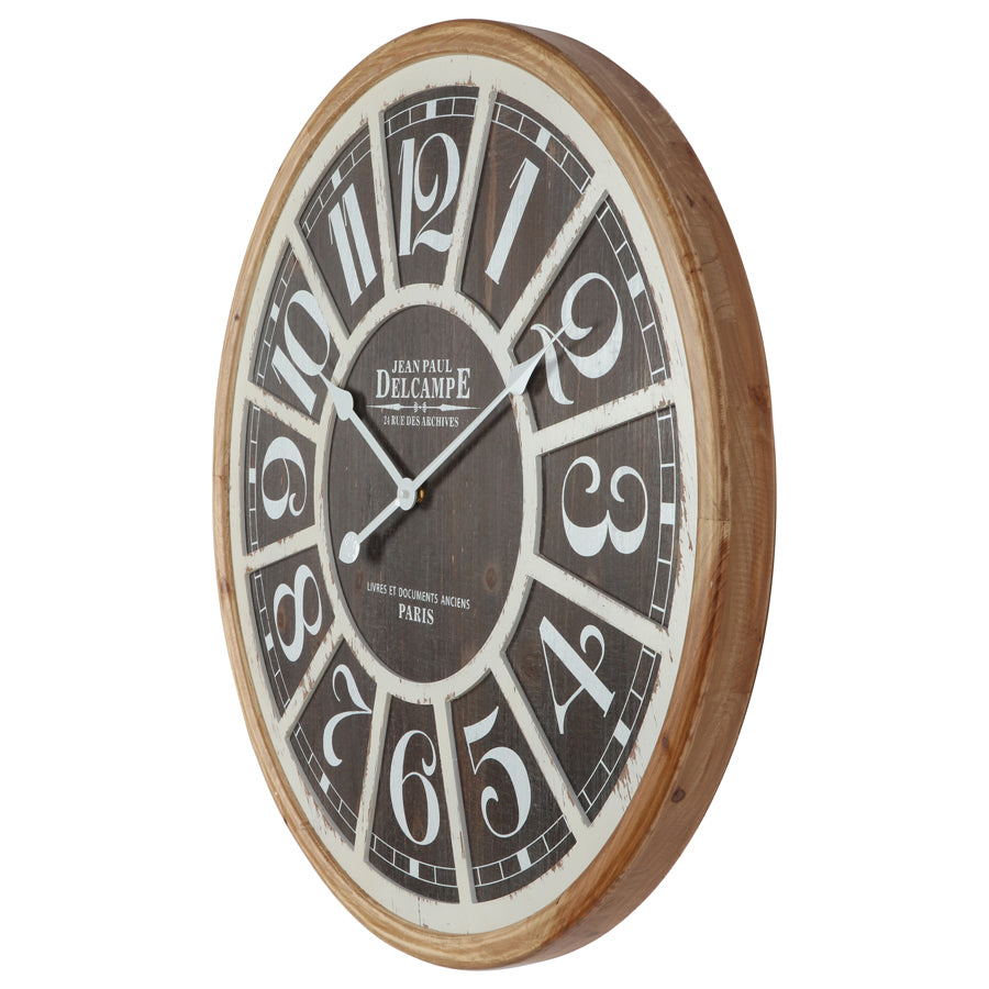 Distressed Grid Wall Clock 68x68cm