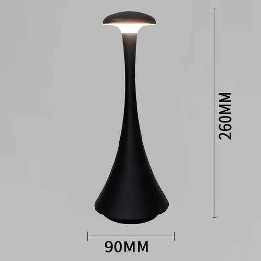 Orange Modern Minimalist LED Mushroom Lamp - Touch Control Rechargeable Night Light