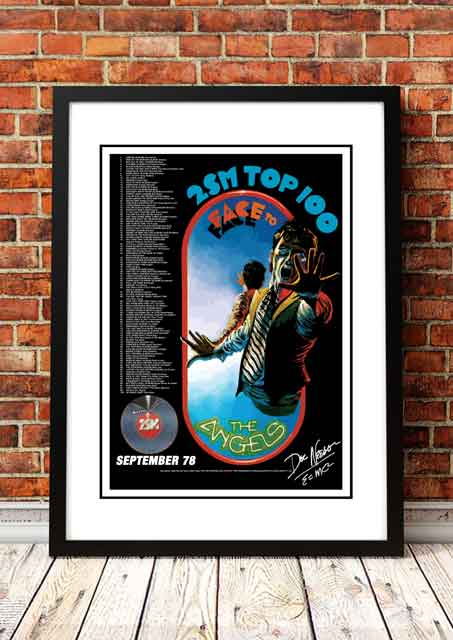 The Angels (Angel City) 'Face to Face' In Store Poster 1978- Framed A4 sml 297mm x 210mm