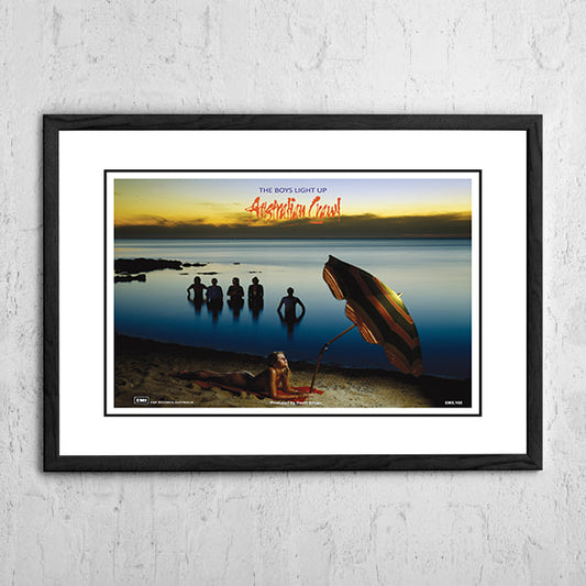 Australian Crawl 'Boys Light Up' In Store Poster 1980 - Framed A3 med 420mm x 297mm