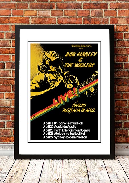 Bob Marley 'Australian Tour' Poster 1979 - Framed A1 X-large 841mm x 594mm