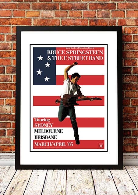 Bruce Springsteen 'Born in the USA' Australian Tour Poster 1985 - Framed A1Xlarge 841mm x 594mm