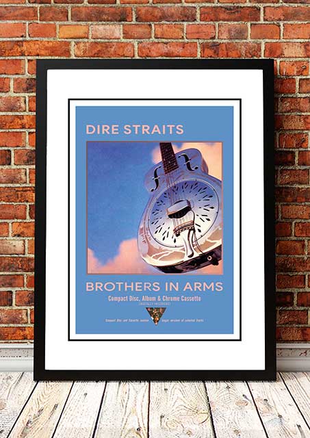 Dire Straits 'Brothers In Arms' In Store Poster 1985- Framed A4 SMALL 297MM X 210MM