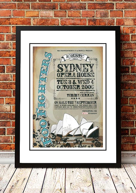 Foo Fighters 'Acoustic Concert' Sydney, Australian Tour Poster 2006 - Framed A2 large